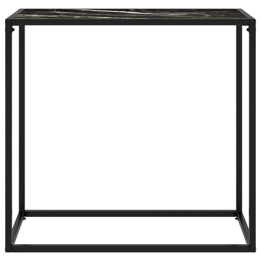 Tavolo Consolle Nero 80x35x75 cm in Vetro Temperato | homemem39