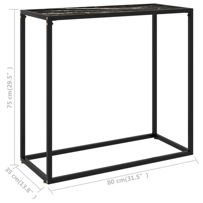 Tavolo Consolle Nero 80x35x75 cm in Vetro Temperato | homemem39