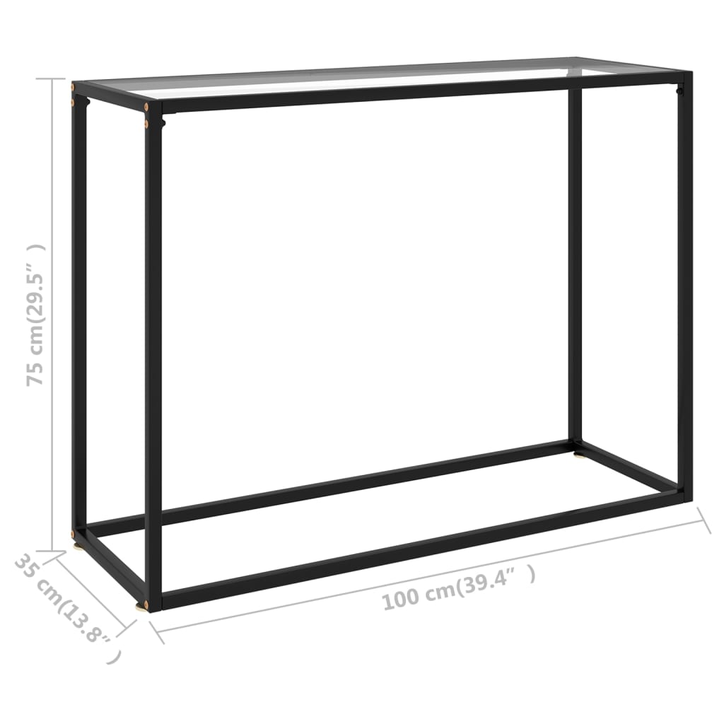 Tavolo Consolle Trasparente 100x35x75 cm in Vetro Temperato | homemem39