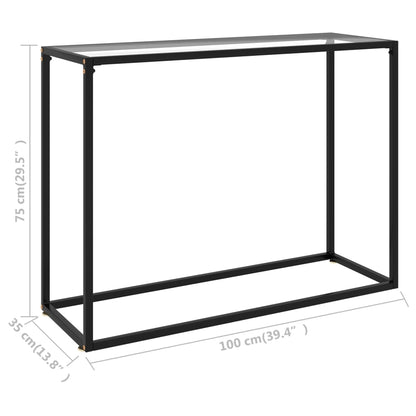 Tavolo Consolle Trasparente 100x35x75 cm in Vetro Temperato | homemem39