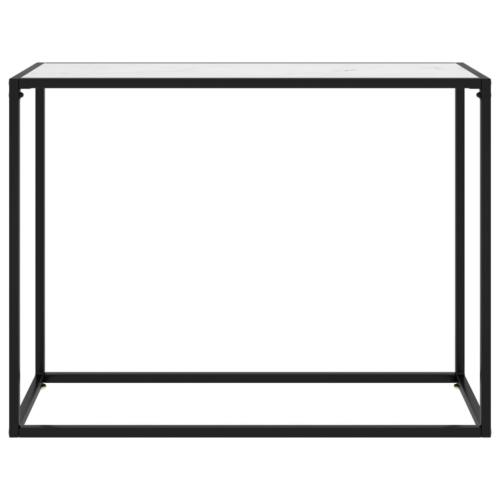Tavolo Consolle Bianco 100x35x75 cm in Vetro Temperato - homemem39