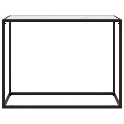 Tavolo Consolle Bianco 100x35x75 cm in Vetro Temperato - homemem39
