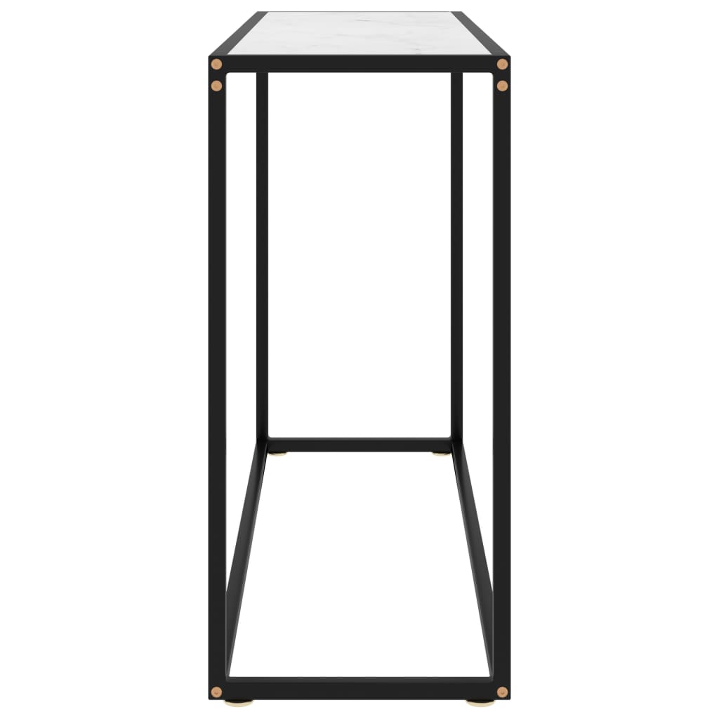 Tavolo Consolle Bianco 100x35x75 cm in Vetro Temperato - homemem39