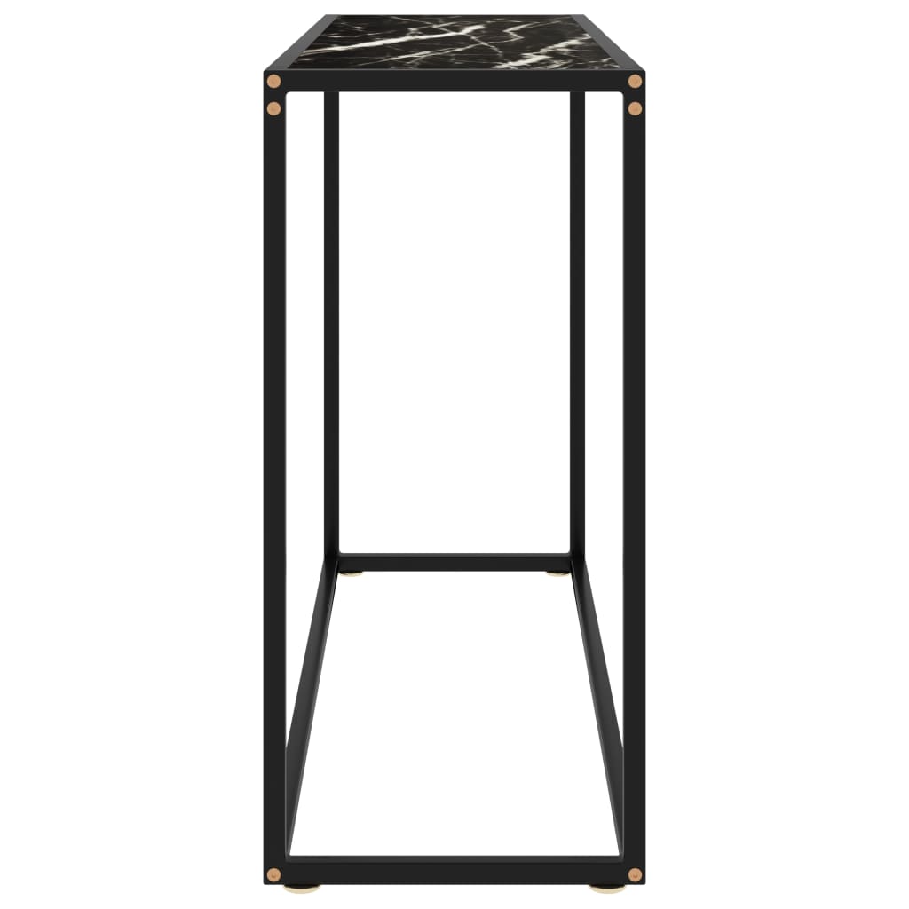 Tavolo Consolle Nero 100x35x75 cm in Vetro Temperato | homemem39