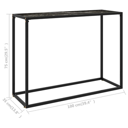 Tavolo Consolle Nero 100x35x75 cm in Vetro Temperato | homemem39