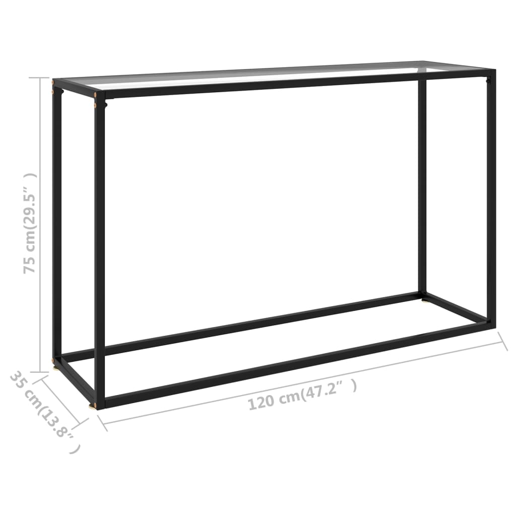 Tavolo Consolle Trasparente 120x35x75 cm in Vetro Temperato | homemem39
