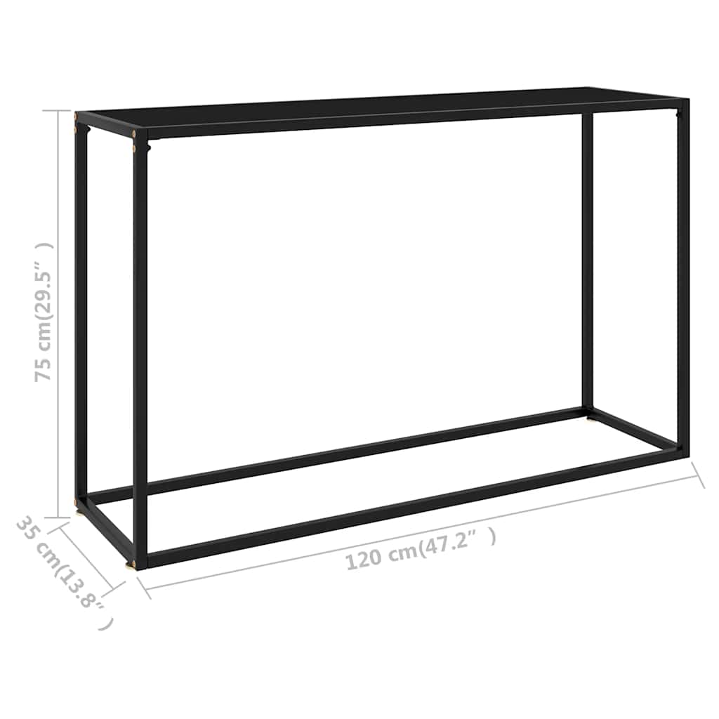 Tavolo Consolle Nero 120x35x75 cm in Vetro Temperato | homemem39