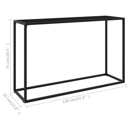 Tavolo Consolle Nero 120x35x75 cm in Vetro Temperato | homemem39