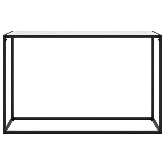 Tavolo Consolle Bianco 120x35x75 cm in Vetro Temperato - homemem39