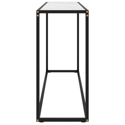 Tavolo Consolle Bianco 120x35x75 cm in Vetro Temperato | homemem39