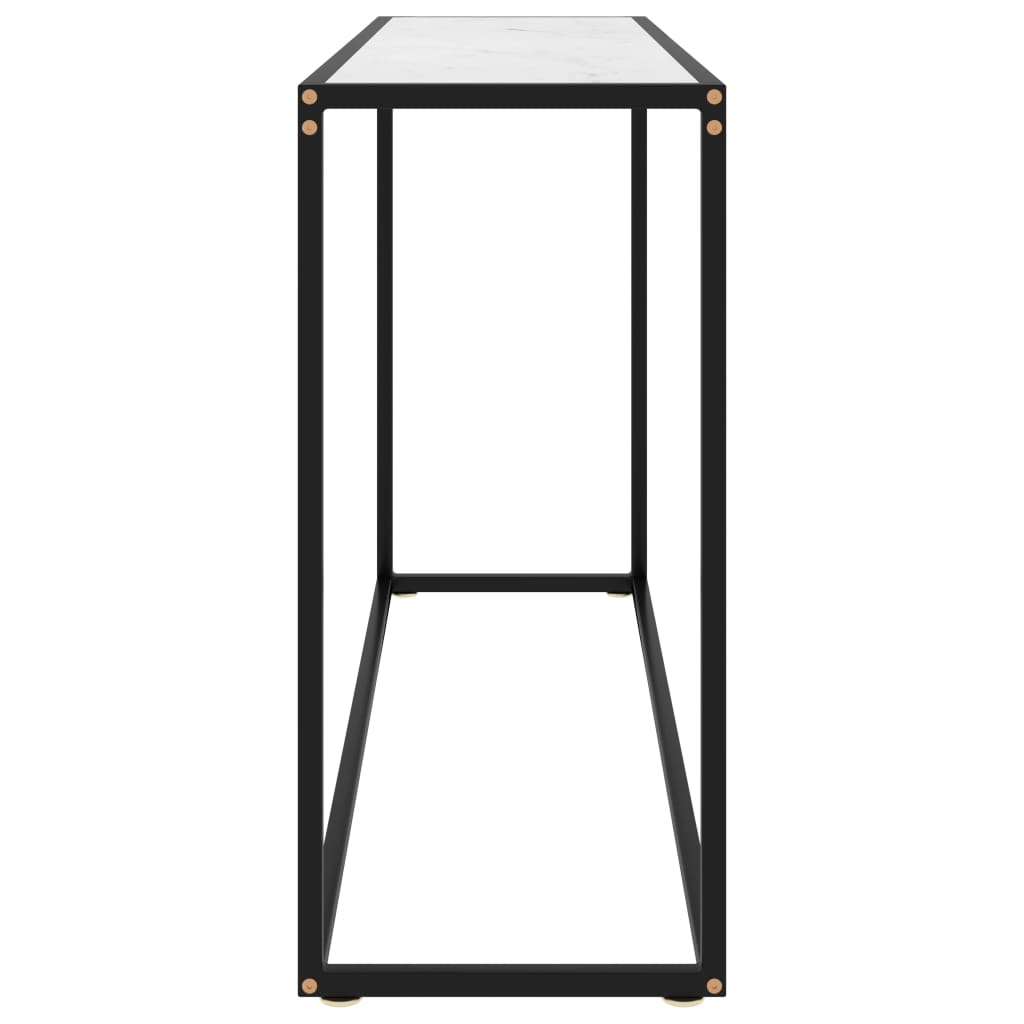 Tavolo Consolle Bianco 120x35x75 cm in Vetro Temperato - homemem39