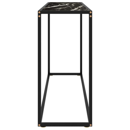 Tavolo Consolle Nero 120x35x75 cm in Vetro Temperato | homemem39