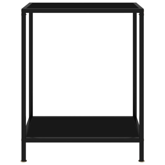 Tavolo Consolle Nero 60x35x75 cm in Vetro Temperato