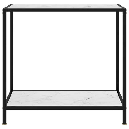 Tavolo Consolle Bianco 80x35x75 cm in Vetro Temperato | homemem39
