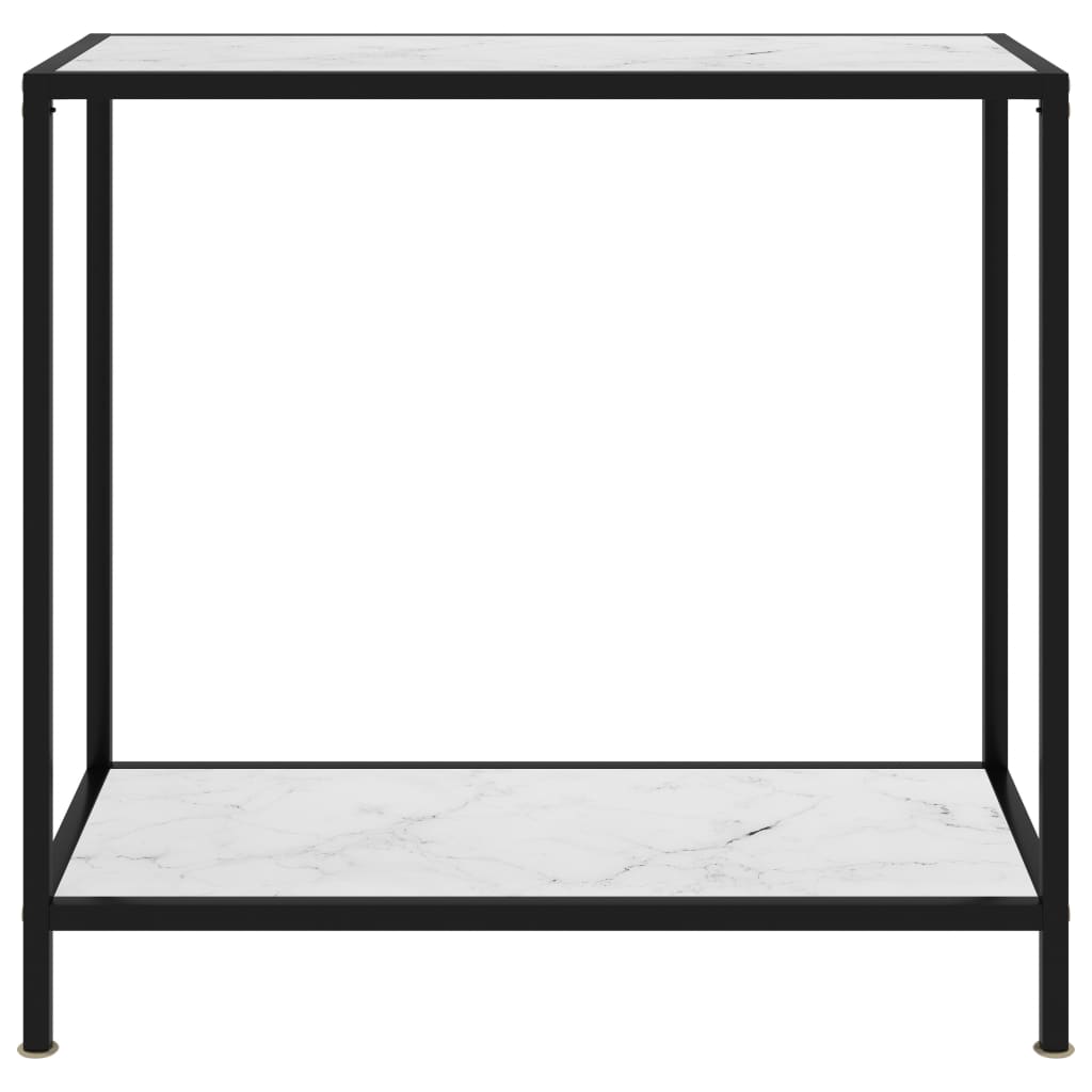 Tavolo Consolle Bianco 80x35x75 cm in Vetro Temperato - homemem39