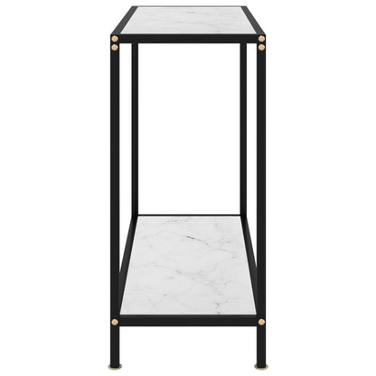 Tavolo Consolle Bianco 80x35x75 cm in Vetro Temperato | homemem39