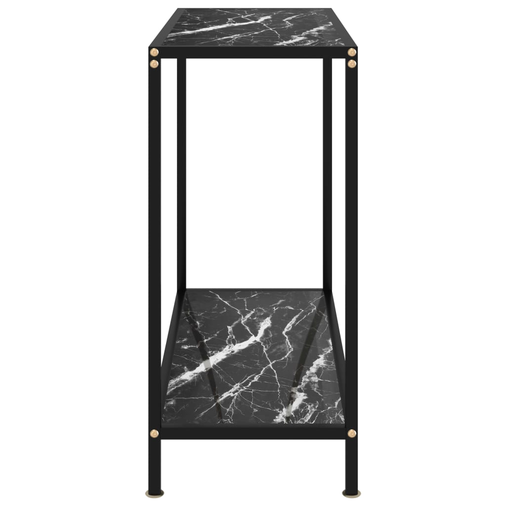 Tavolo Consolle Nero 80x35x75 cm in Vetro Temperato | homemem39