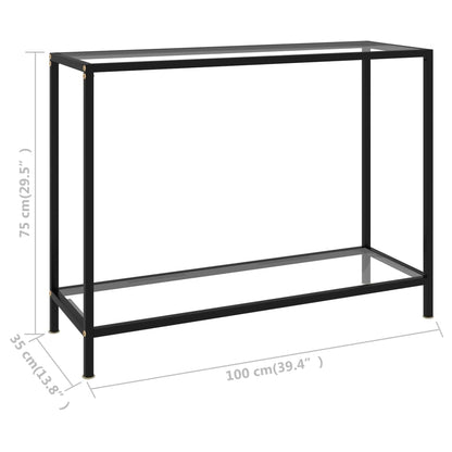 Tavolo Consolle Trasparente 100x35x75 cm in Vetro Temperato | homemem39