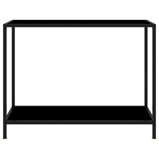 Tavolo Consolle Nero 100x35x75 cm in Vetro Temperato - homemem39