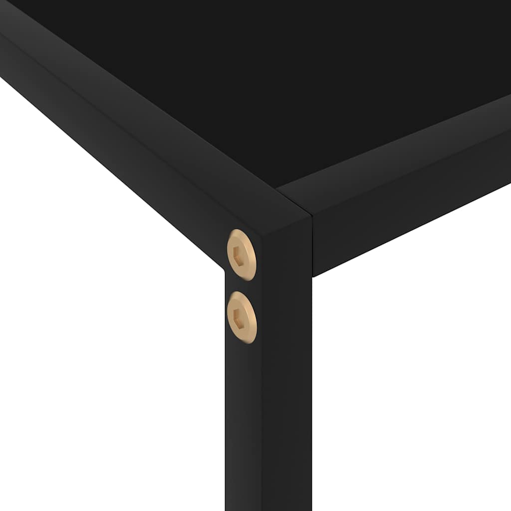 Tavolo Consolle Nero 100x35x75 cm in Vetro Temperato | homemem39