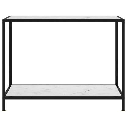 Tavolo Consolle Bianco 100x35x75 cm in Vetro Temperato - homemem39