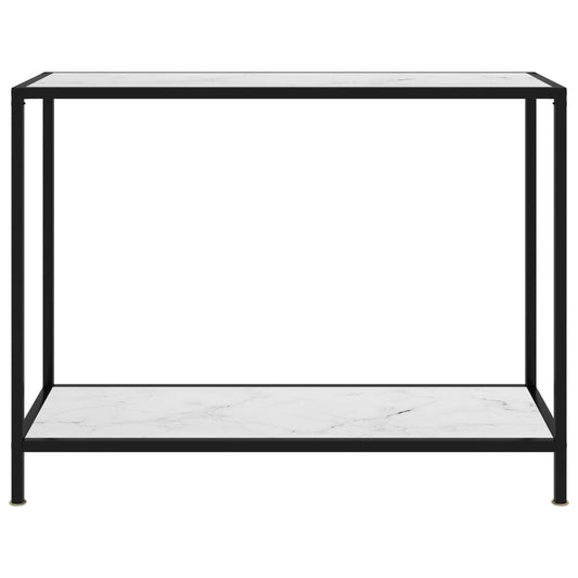 Tavolo Consolle Bianco 100x35x75 cm in Vetro Temperato - homemem39