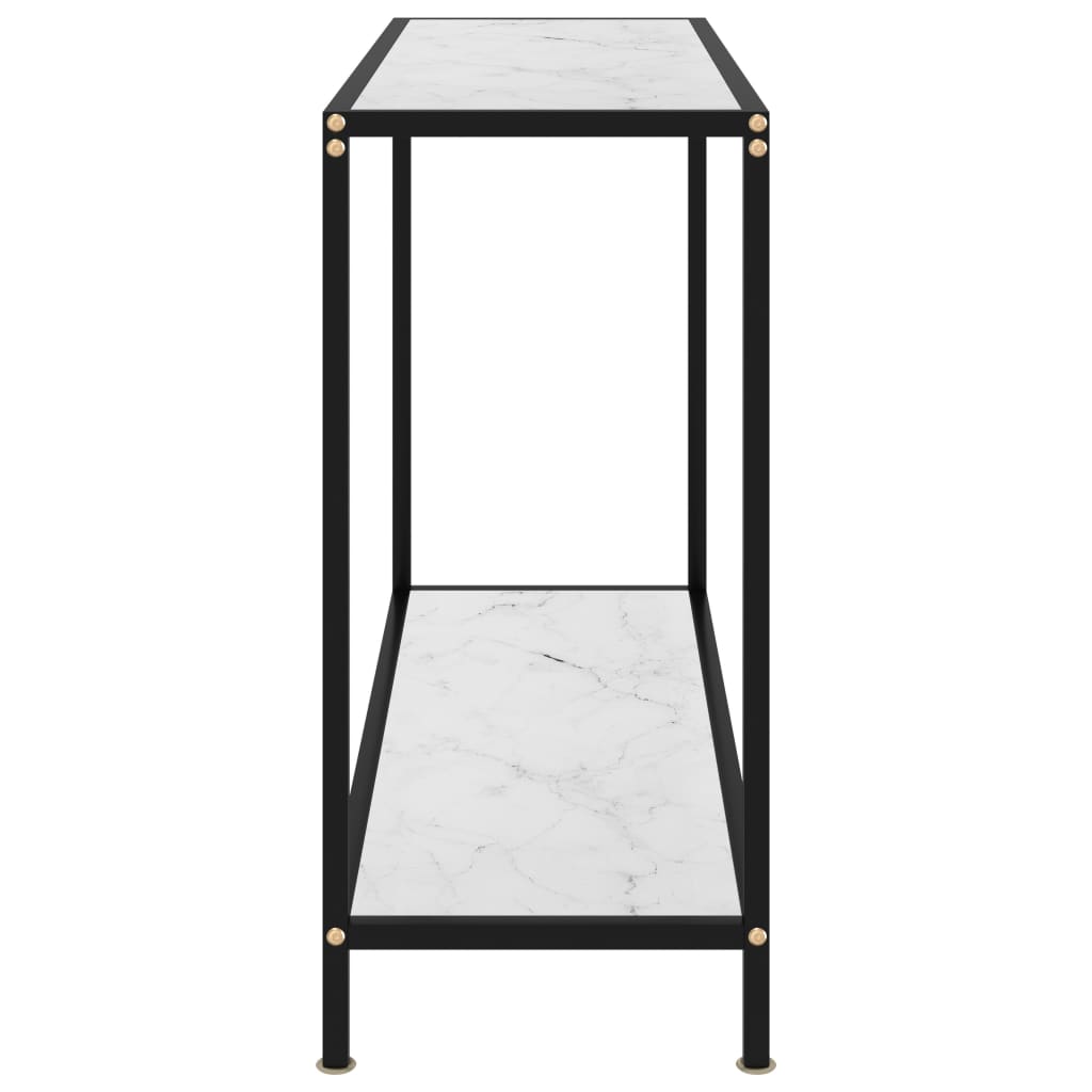 Tavolo Consolle Bianco 100x35x75 cm in Vetro Temperato | homemem39