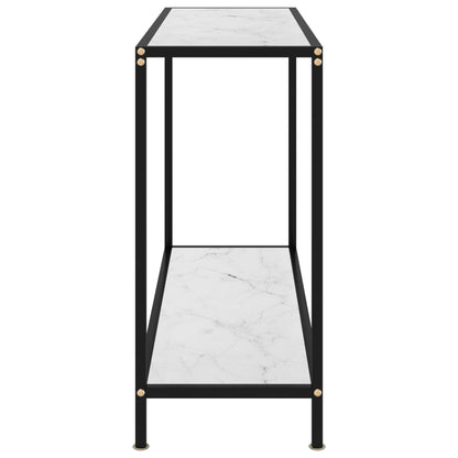 Tavolo Consolle Bianco 100x35x75 cm in Vetro Temperato | homemem39