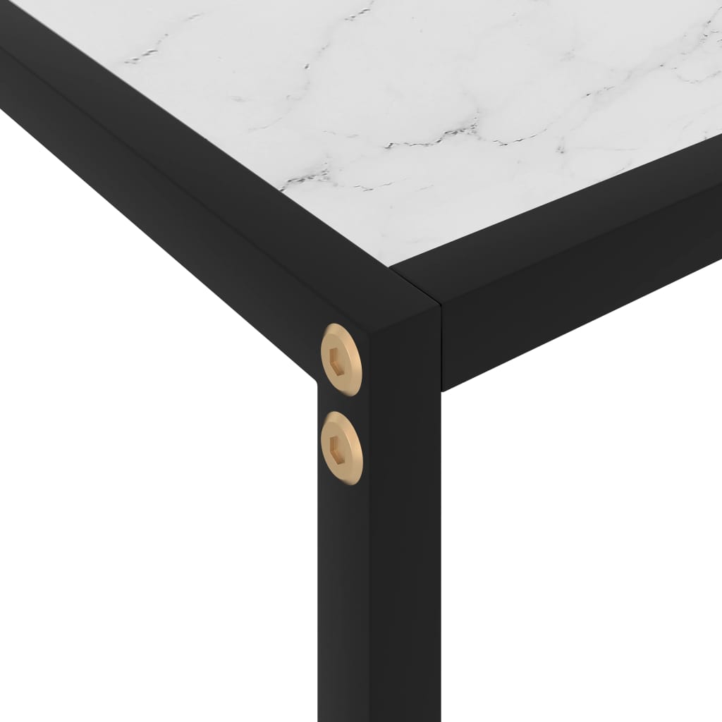 Tavolo Consolle Bianco 100x35x75 cm in Vetro Temperato - homemem39