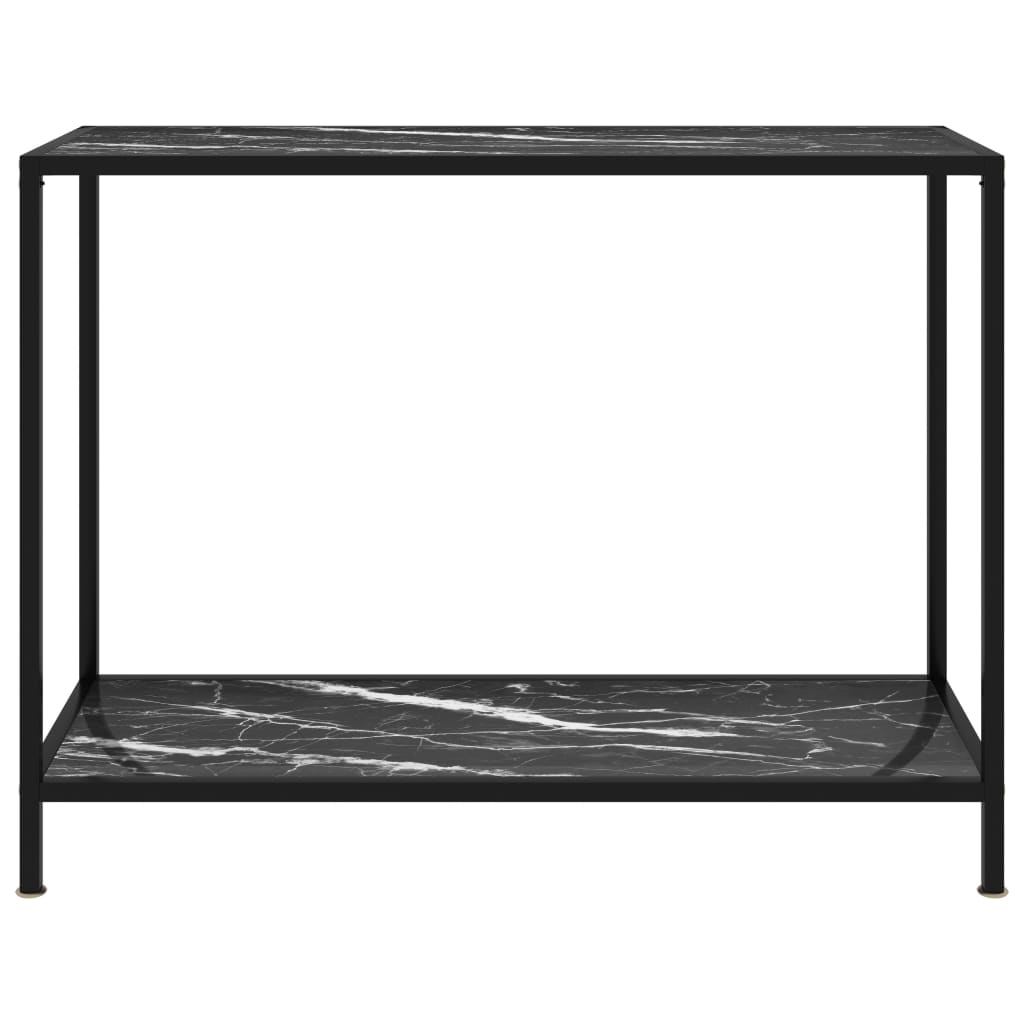Tavolo Consolle Nero 100x35x75 cm in Vetro Temperato | homemem39