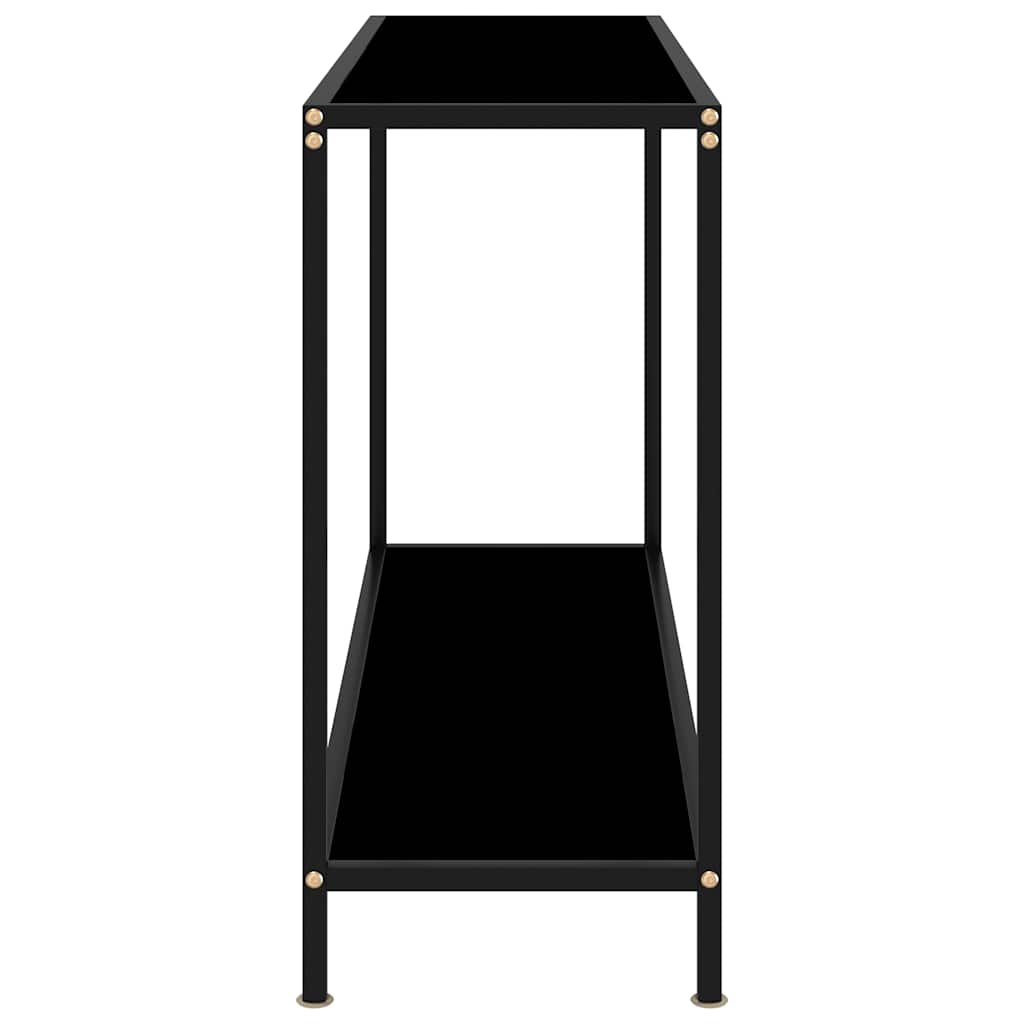 Tavolo Consolle Nero 120x35x75 cm in Vetro Temperato | homemem39