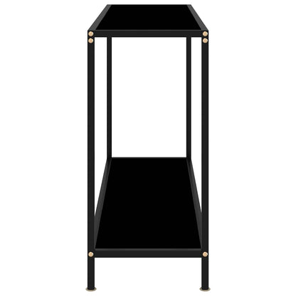 Tavolo Consolle Nero 120x35x75 cm in Vetro Temperato | homemem39
