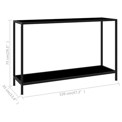 Tavolo Consolle Nero 120x35x75 cm in Vetro Temperato | homemem39