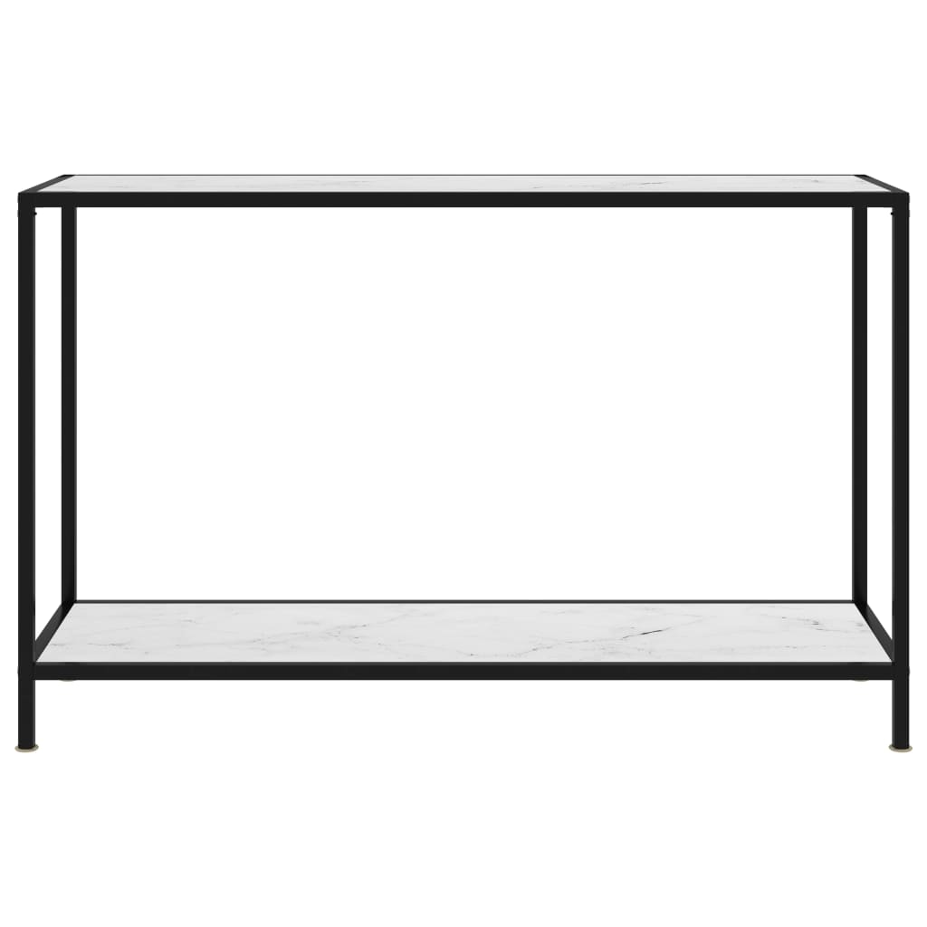 Tavolo Consolle Bianco 120x35x75 cm in Vetro Temperato - homemem39