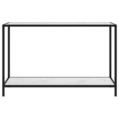 Tavolo Consolle Bianco 120x35x75 cm in Vetro Temperato - homemem39