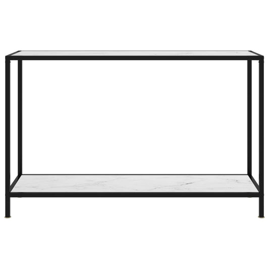 Tavolo Consolle Bianco 120x35x75 cm in Vetro Temperato - homemem39