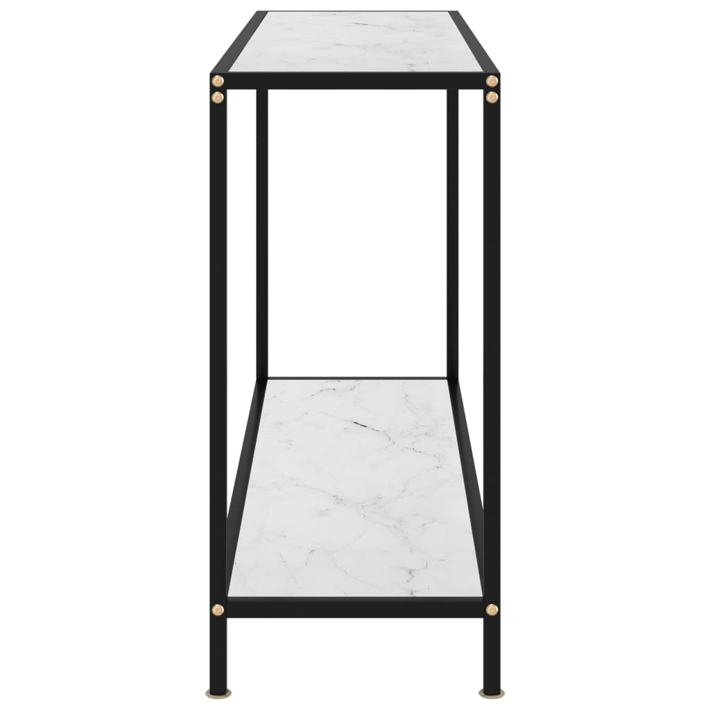 Tavolo Consolle Bianco 120x35x75 cm in Vetro Temperato - homemem39