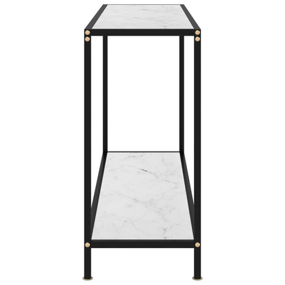 Tavolo Consolle Bianco 120x35x75 cm in Vetro Temperato - homemem39