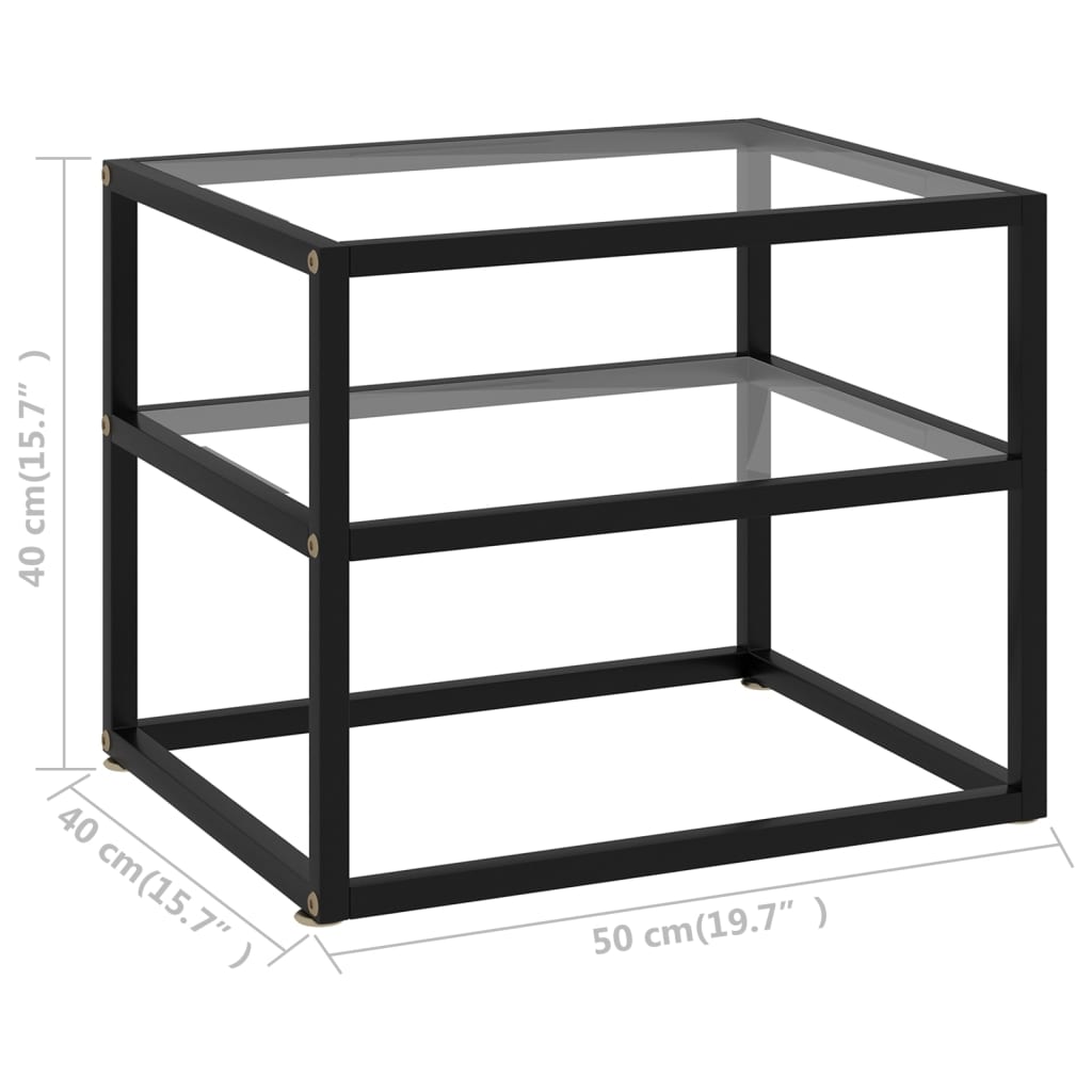 Tavolo Consolle Trasparente 50x40x40 cm in Vetro Temperato | homemem39
