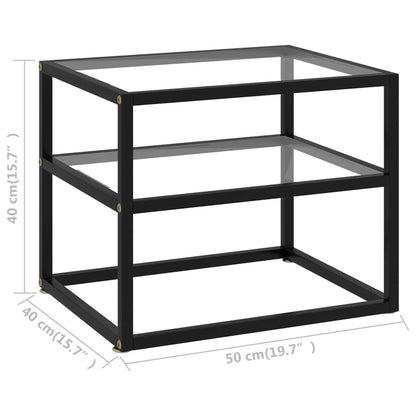 Tavolo Consolle Trasparente 50x40x40 cm in Vetro Temperato | homemem39