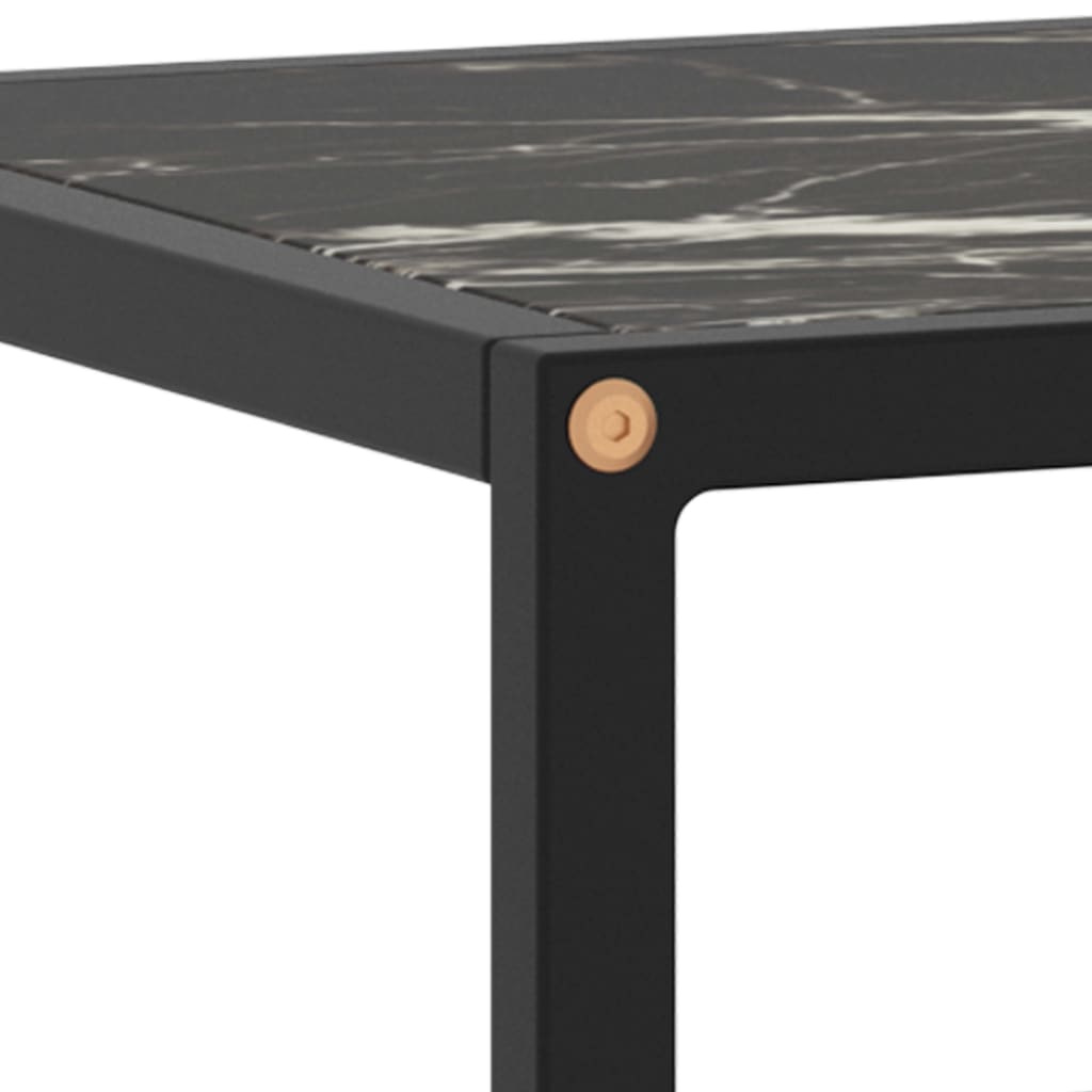 Mobile TV Nero con Vetro Nero Marmo 100x40x40 cm - homemem39