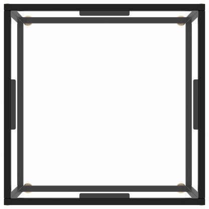 Tavolino da Salotto Nero con Vetro Temperato 60x60x35 cm | homemem39