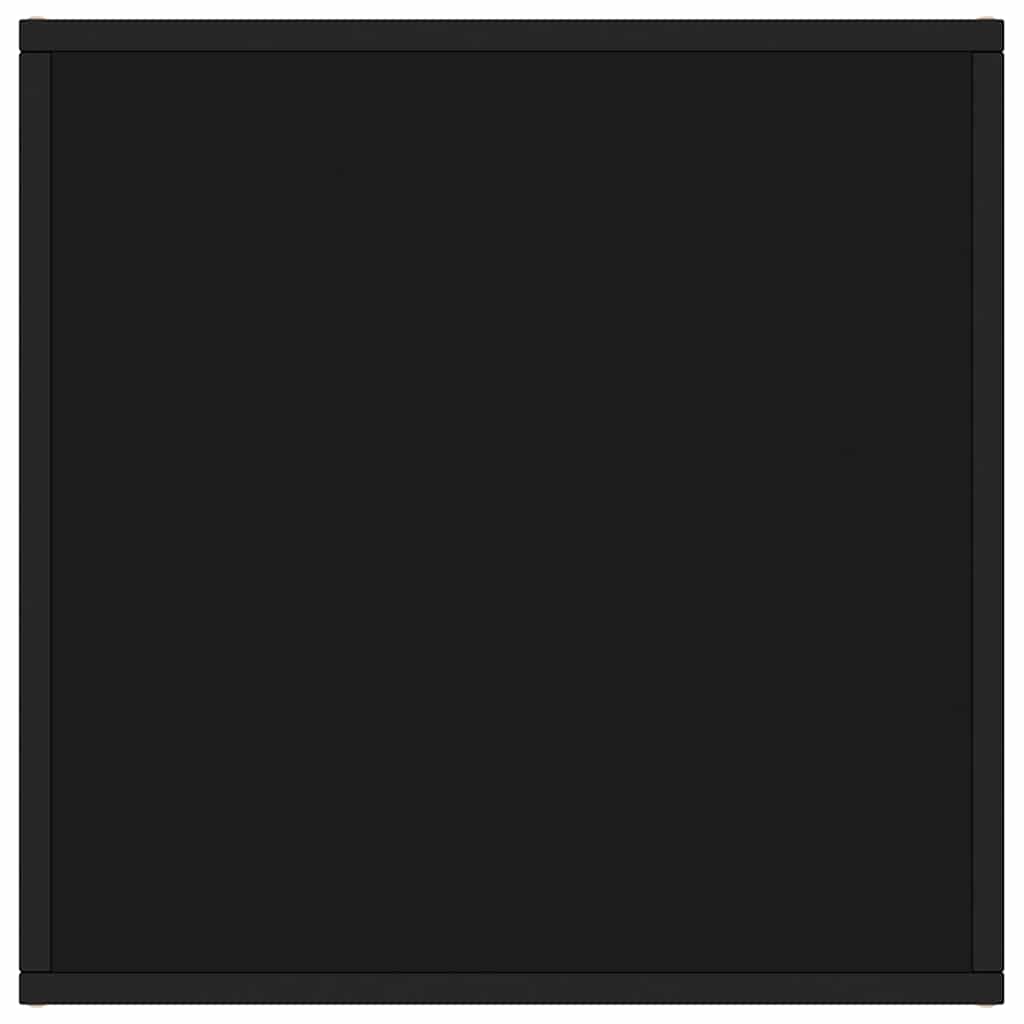 Tavolino da Salotto Nero con Vetro Nero 60x60x35 cm | homemem39