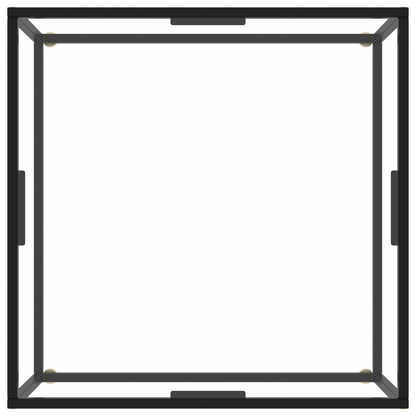 Tavolino da Salotto Nero con Vetro Temperato 80x80x35 cm | homemem39
