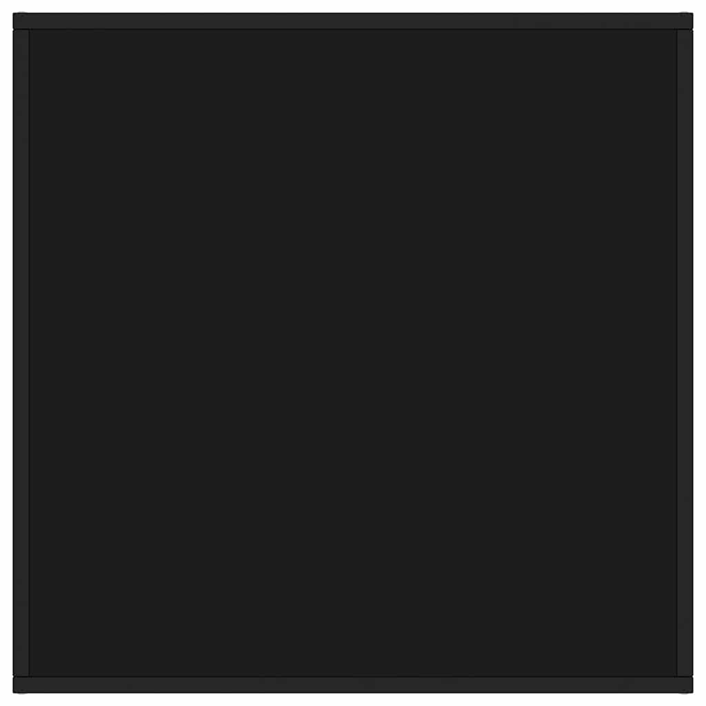 Tavolino da Salotto Nero con Vetro Nero 80x80x35 cm | homemem39