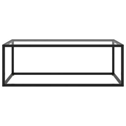Tavolino da Salotto Nero con Vetro Temperato 100x50x35 cm