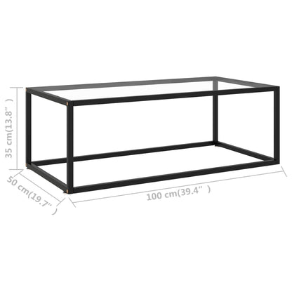 Tavolino da Salotto Nero con Vetro Temperato 100x50x35 cm | homemem39