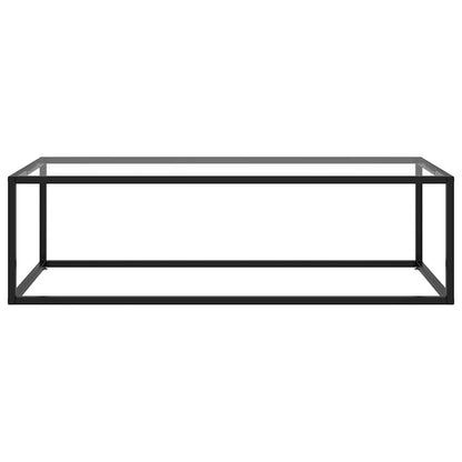 Tavolino da Salotto Nero con Vetro Temperato 120x60x35 cm | homemem39