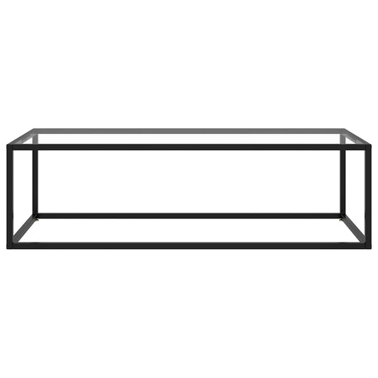 Tavolino da Salotto Nero con Vetro Temperato 120x60x35 cm | homemem39