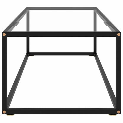 Tavolino da Salotto Nero con Vetro Temperato 120x60x35 cm | homemem39